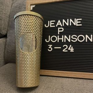 Gold Starbucks tumbler